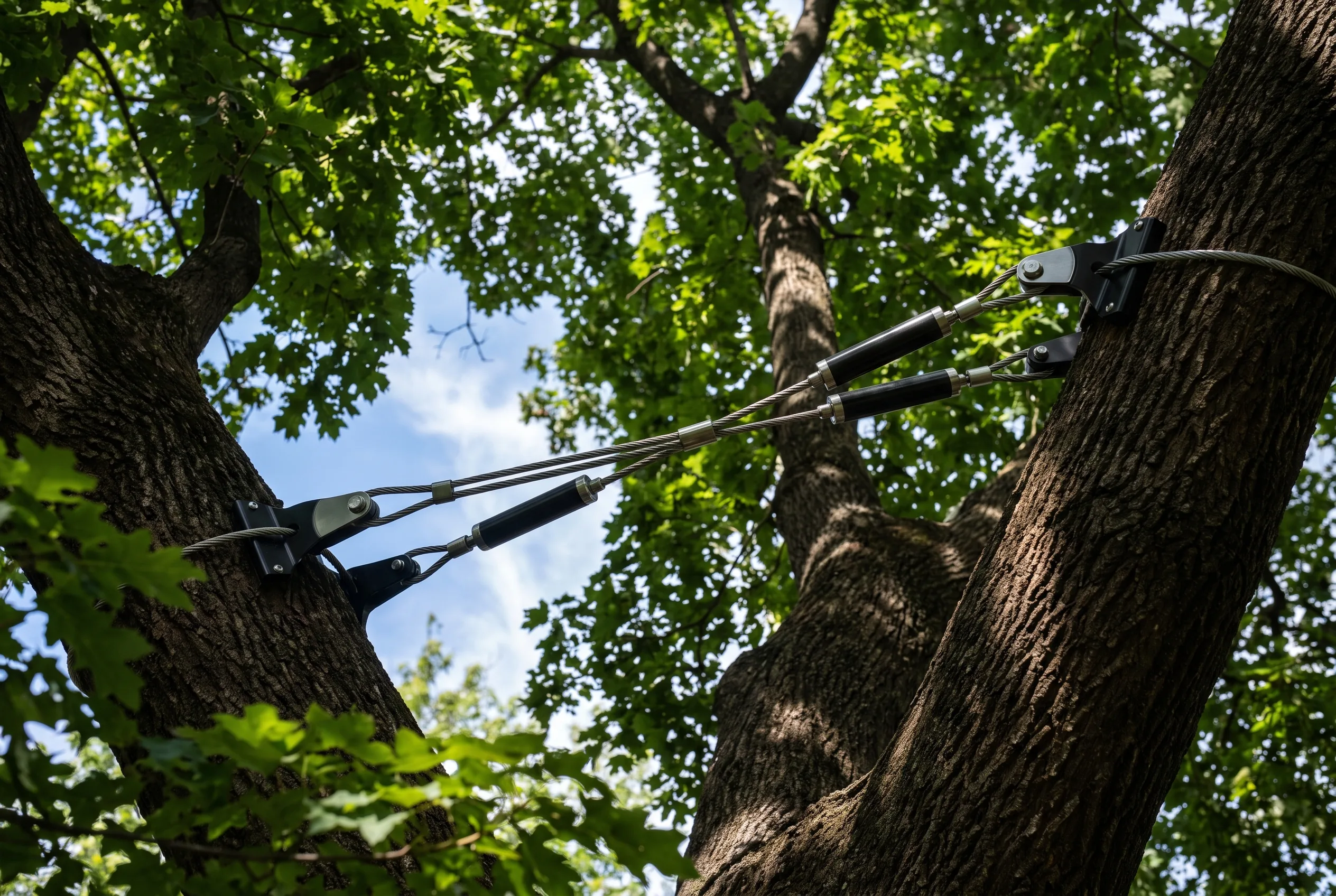 Cabling & Bracing being carried out by a tree surgeon