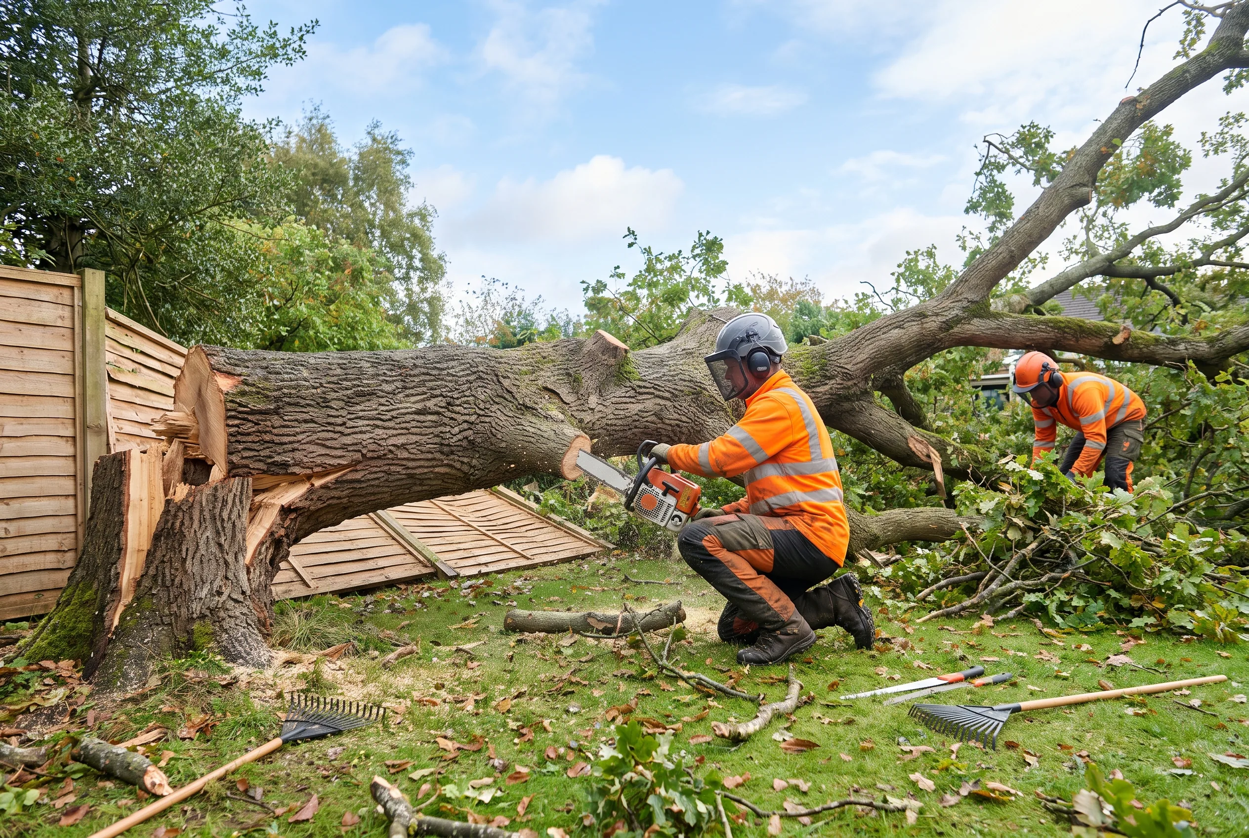 Emergency Tree Services being carried out by a tree surgeon